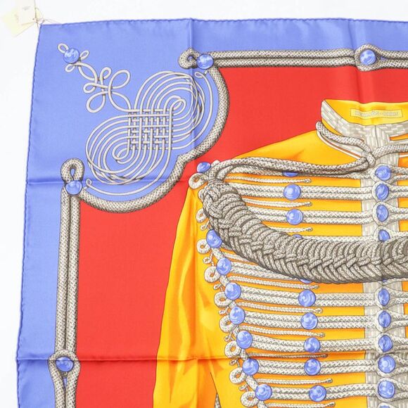 Pre Loved hermes Silk Scarf Military Jacket Design Women violet | purple Scarves - Picture 4 of 6